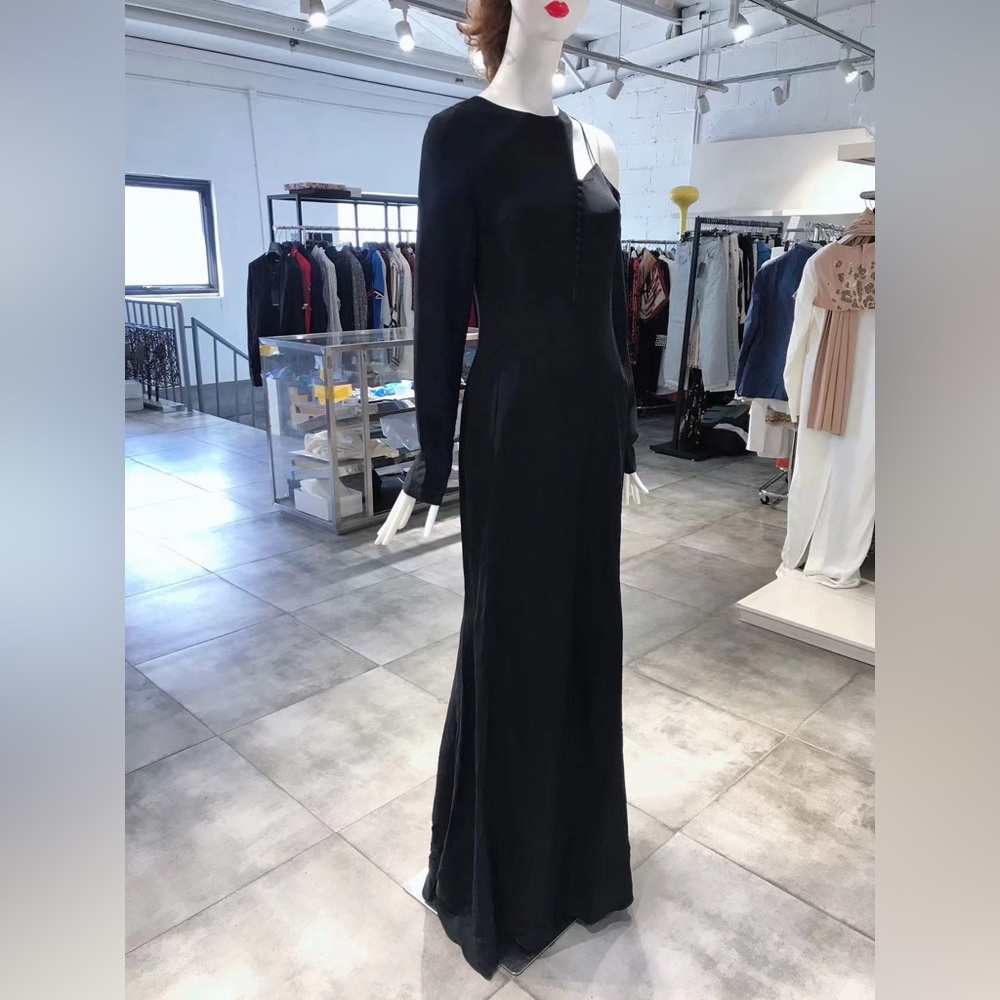 US 6 Antonio Berardi Asymmetric Shoulder Maxi Dress NWT